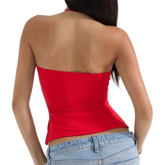 Red Halter Neck Top - Picture 2 of 3